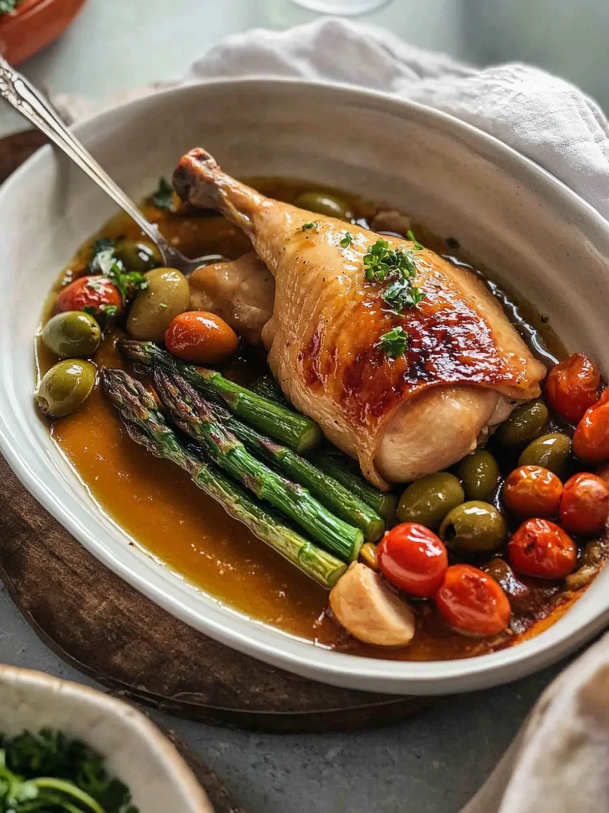 Italian Spring Chicken Irresistible Spring Chicken Roasted with Asparagus & Green Olives