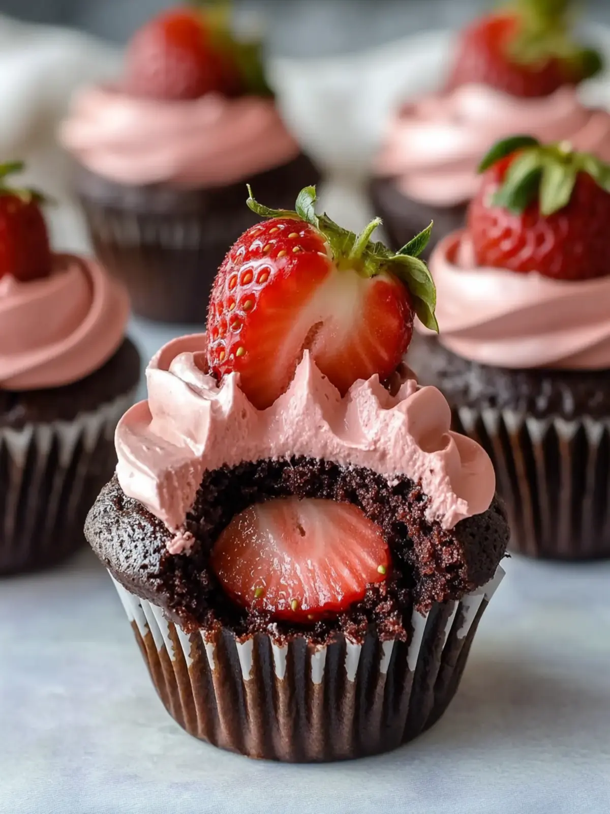Irresistible Chocolate Dipped Strawberry Cupcakes Recipe