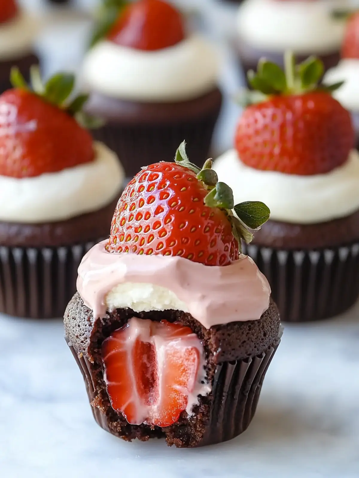 Irresistible Chocolate Dipped Strawberry Cupcakes Recipe