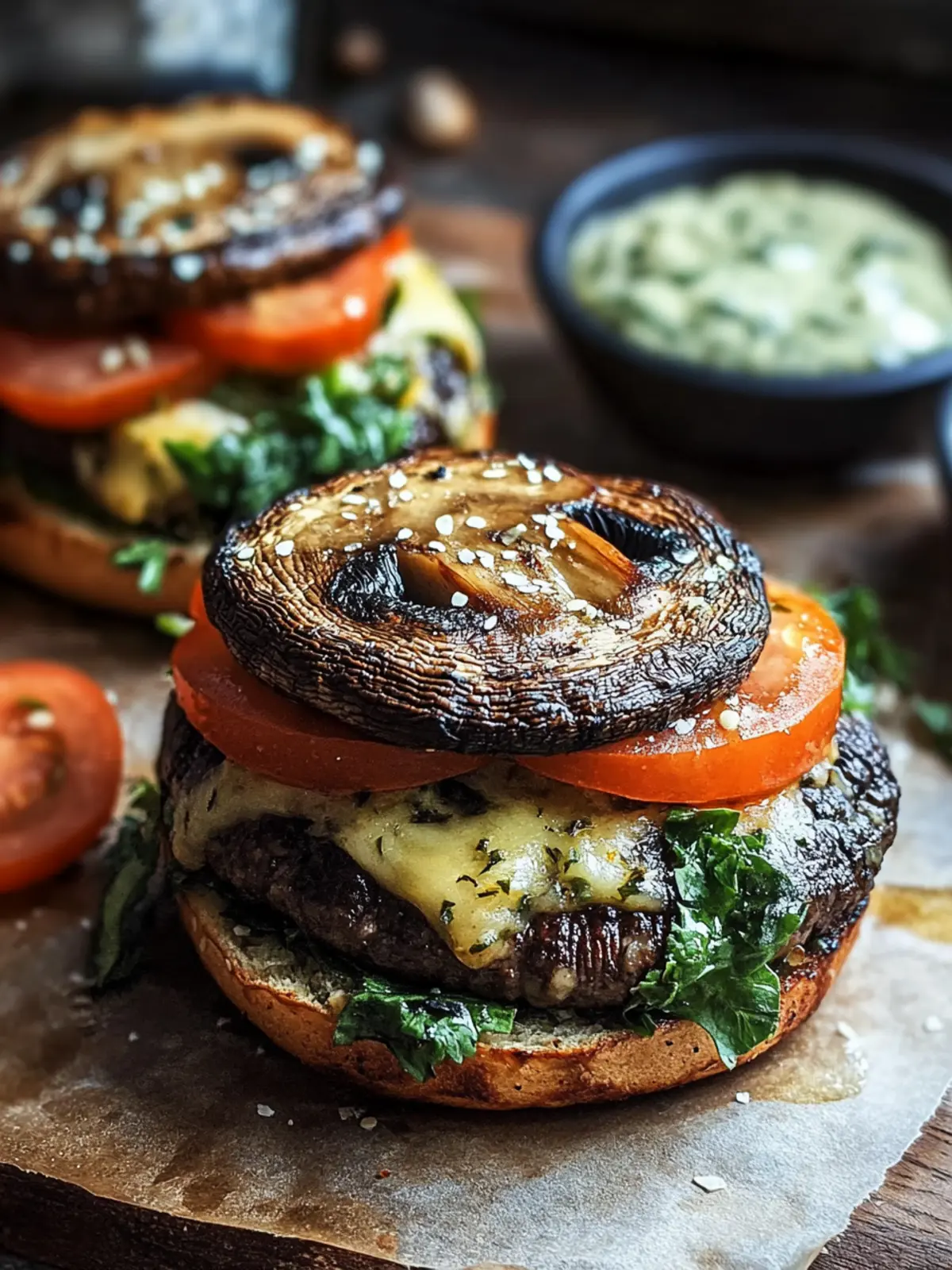 Irresistible Portabella Veggie Burger Mushroom Melts to Enjoy