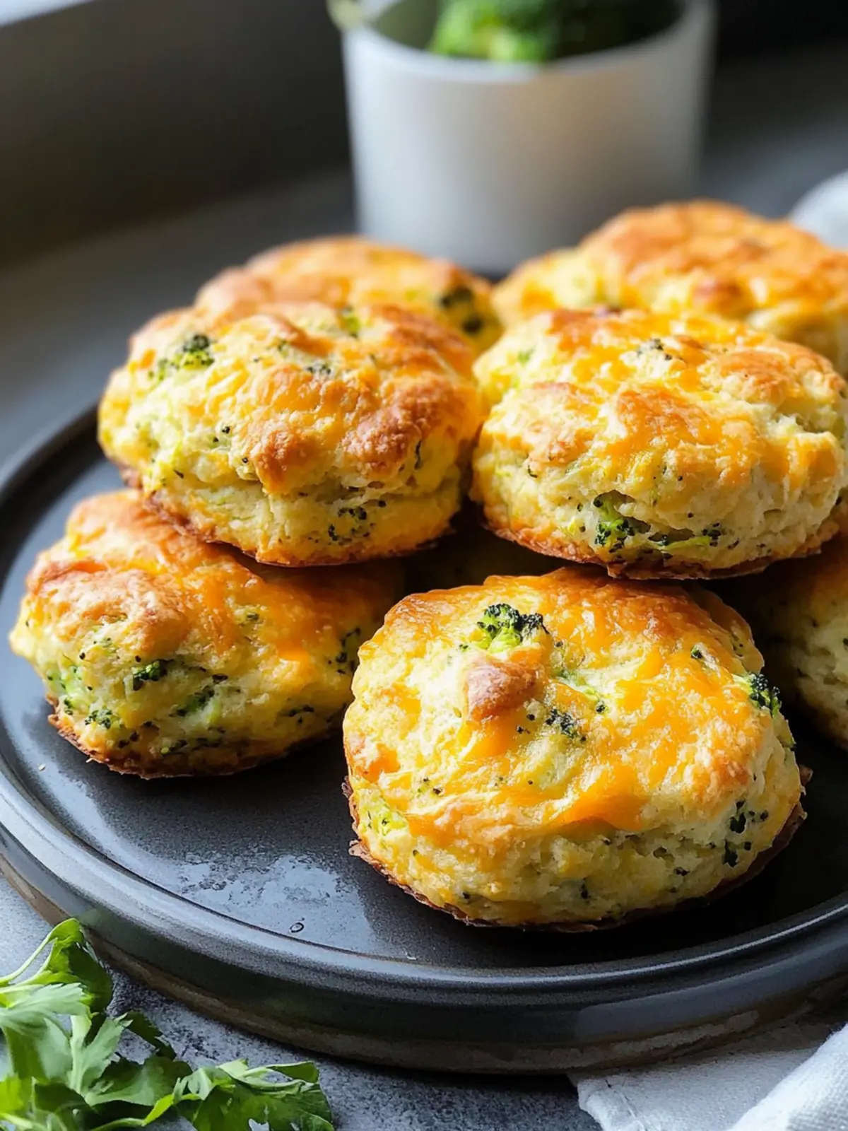 Fluffy Broccoli Fluffy Broccoli Cheddar High Protein Biscuits for Guilt-Free Snacking