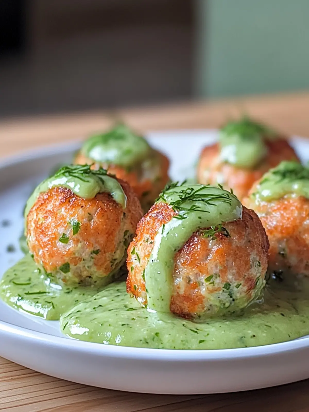 Easy Salmon Balls with Creamy Avocado Sauce - Delicious Delight